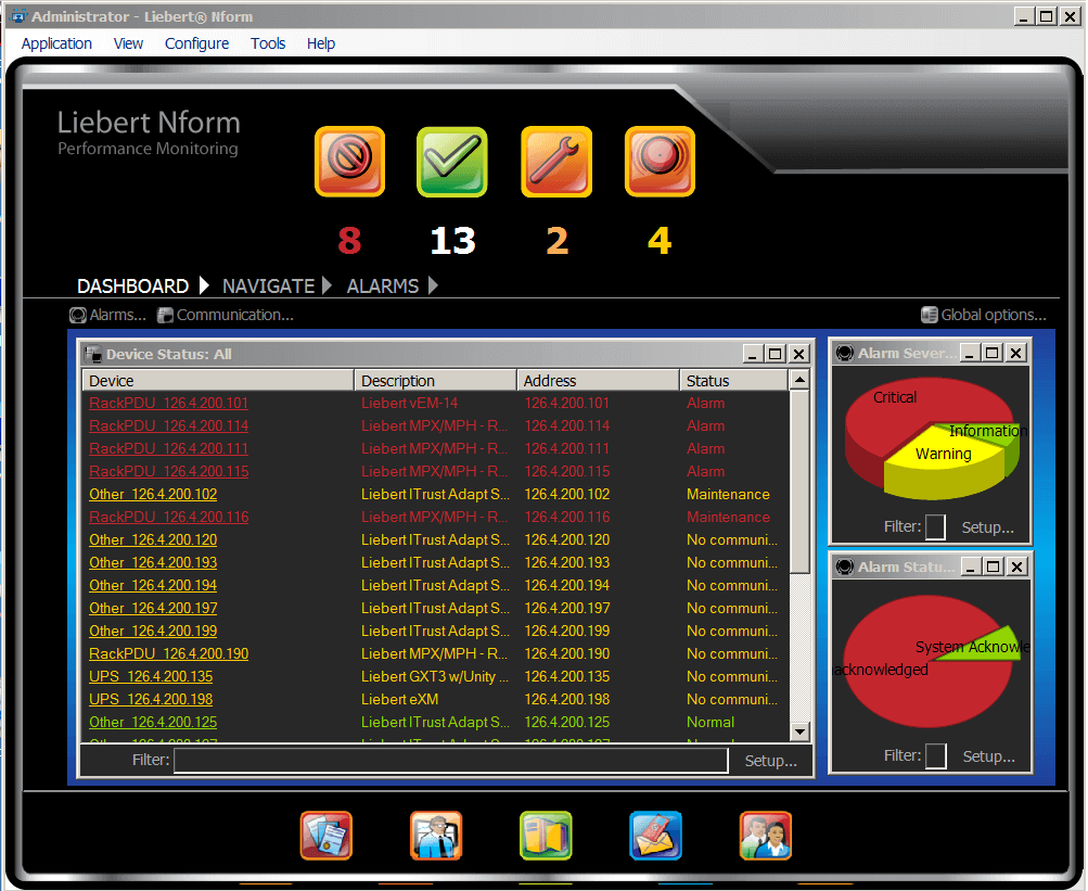 Data Center Systems, Inc Liebert Nform, Centralized Monitoring Software